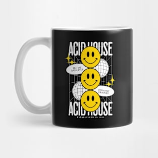 ACID HOUSE  - 3 Smileys (White) Mug